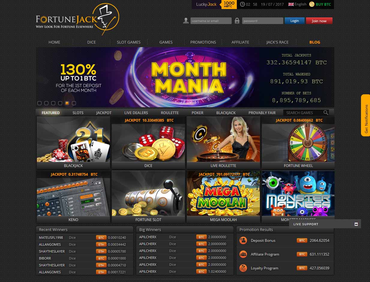 fortunejack casino бездепозитный бонус