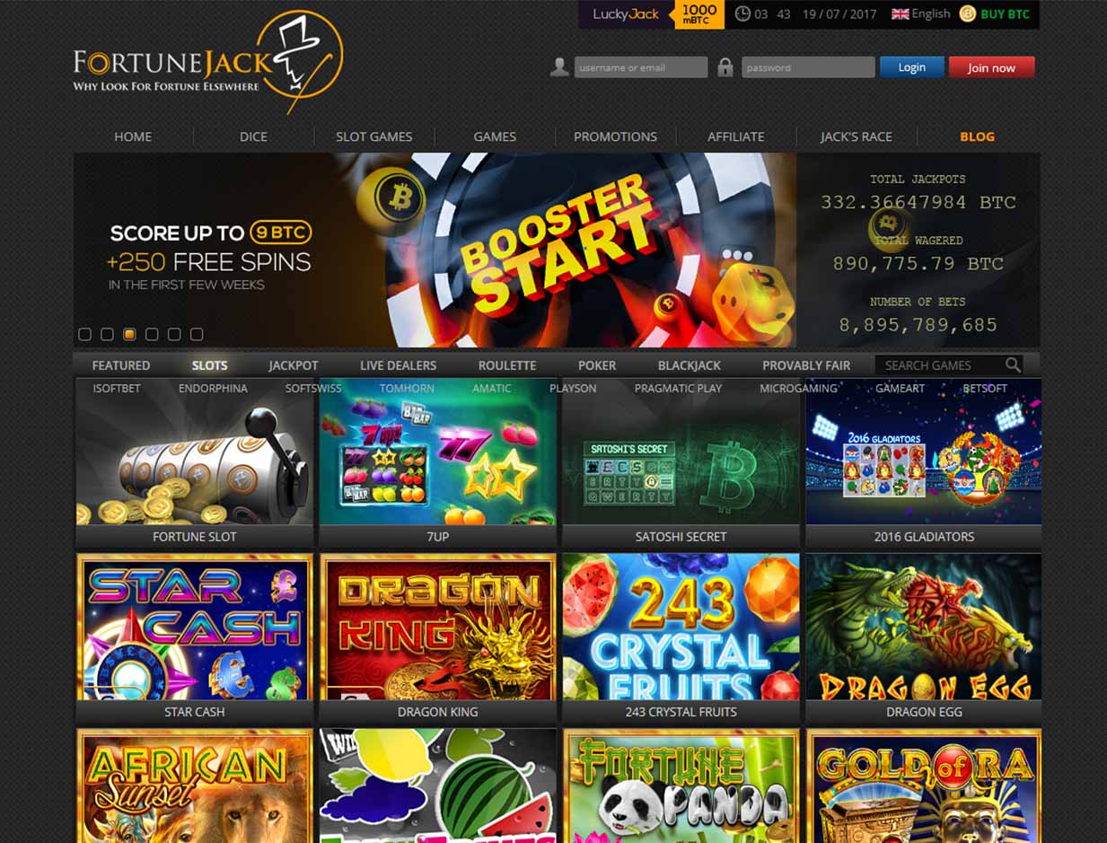 FortuneJack Casino - Get 130% Bonus up to 1 BTC +250 Spins